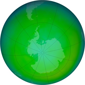 Antarctic ozone map for 1981-01